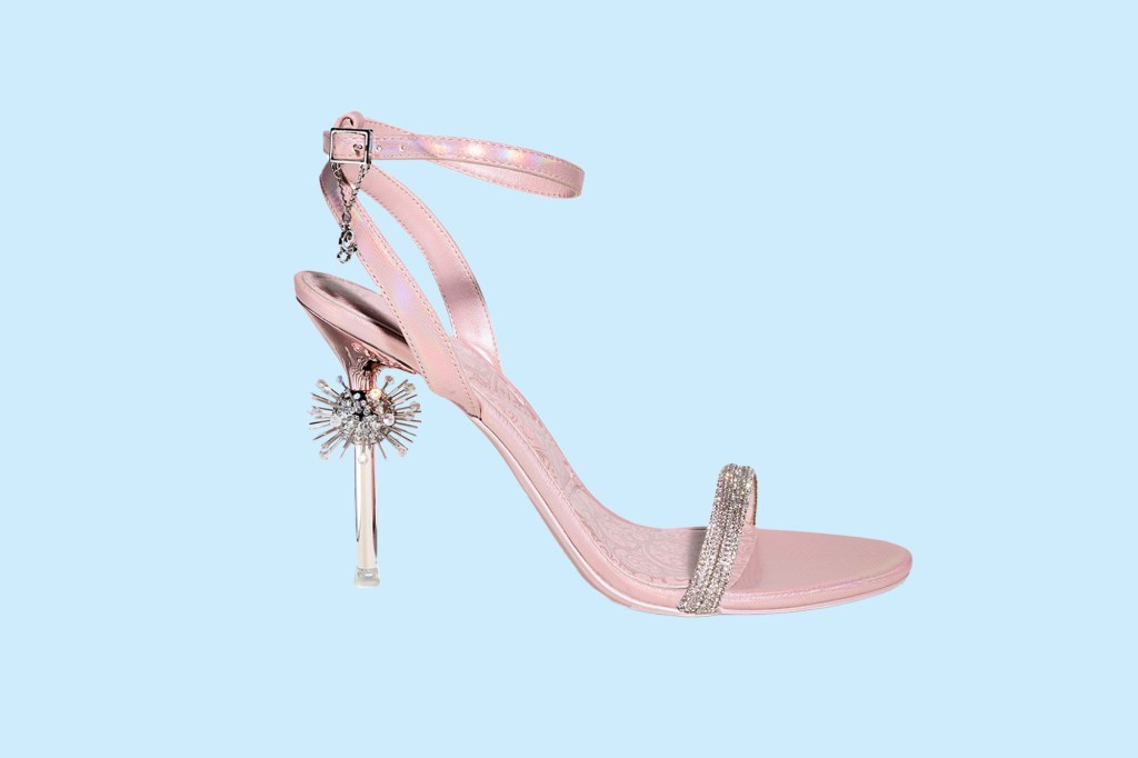 A pink high-heeled shoe